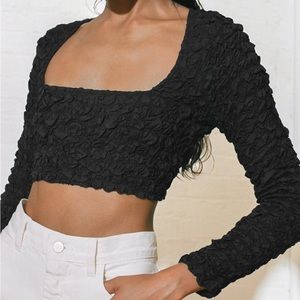 Mara Hoffman Cropped Kiyoko Long-Sleeve Top